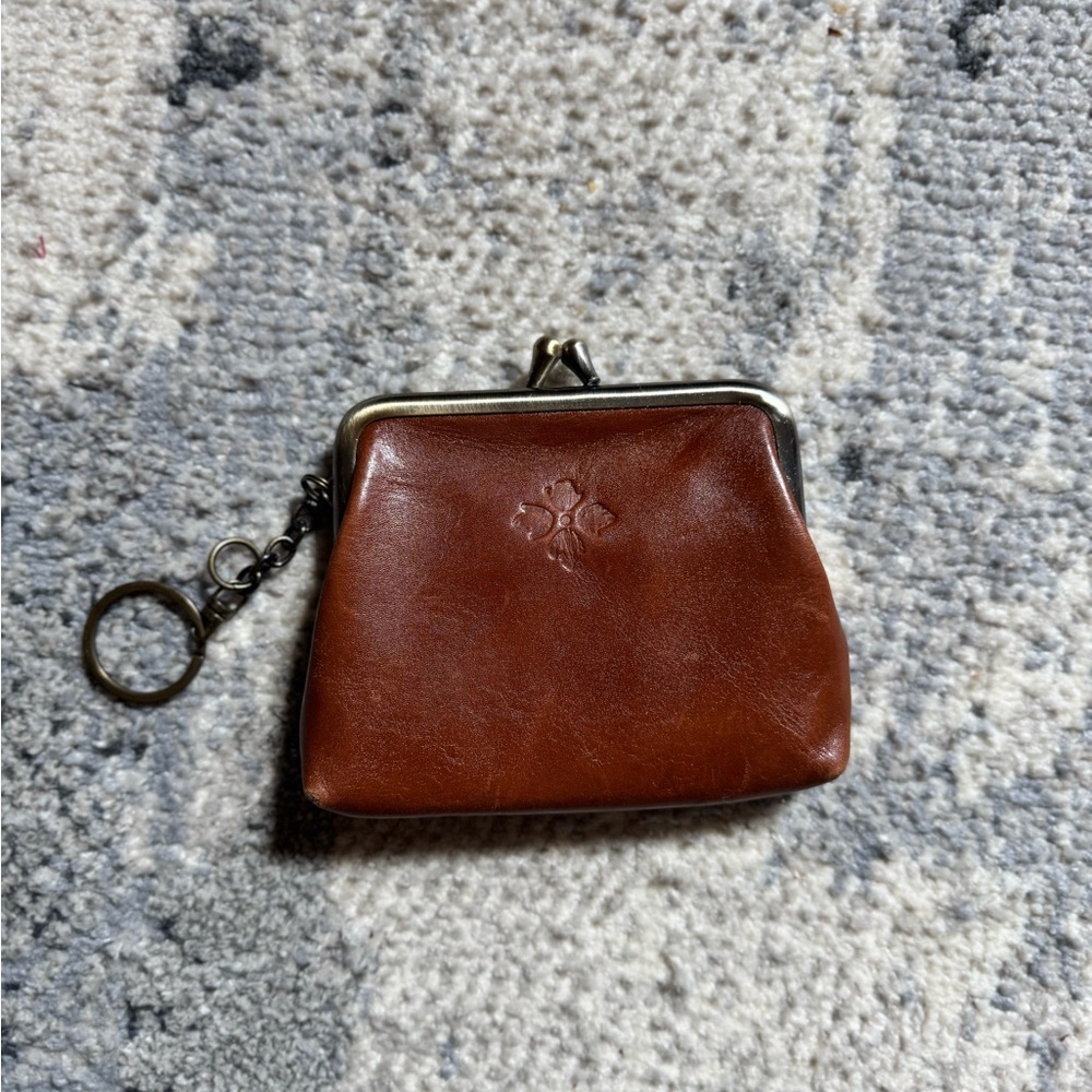 Patricia Nash Tan Leather Coin Purse with Keychain